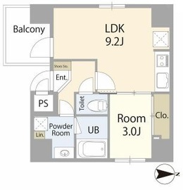 ル・ジュジュヨコハマ 402 間取り図