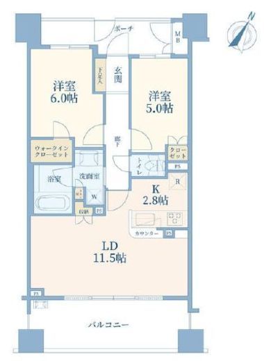イトーピア桜新町グランピークス 6階 間取り図