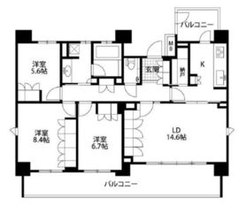 シエル武蔵小杉 901 間取り図