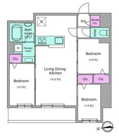 ドゥーエ日暮里Ⅲ 204 間取り図