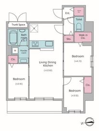 ドゥーエ日暮里Ⅲ 604 間取り図
