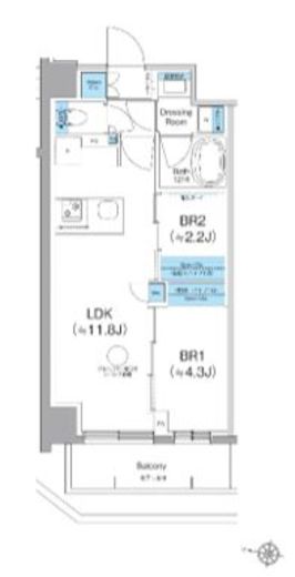 クレヴィアリグゼ西馬込 504 間取り図