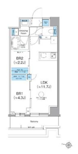 クレヴィアリグゼ西馬込 102 間取り図