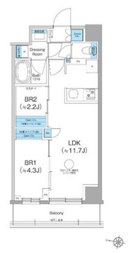 クレヴィアリグゼ西馬込 202 間取り図