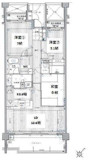 コートヒルズ横濱山手 4階 間取り図