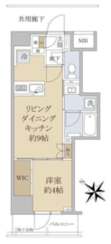 リビオレゾン横濱関内 6階 間取り図