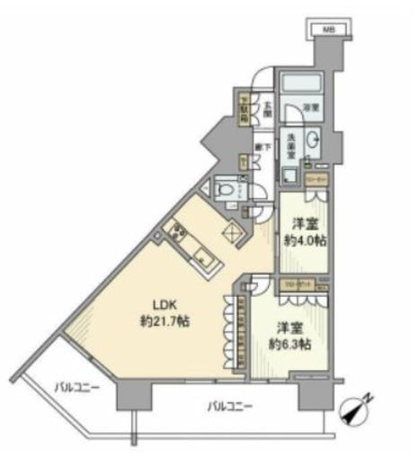 プラウドシティ方南町 7階 間取り図