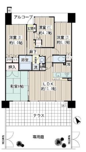 ナイスクオリティス横濱鶴見 1階 間取り図