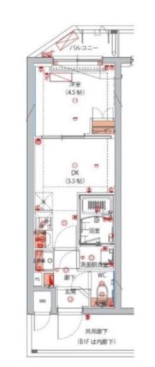 ハーモニーレジデンス大森山王THE GARDEN 地下1階 間取り図