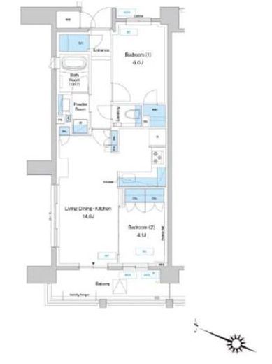 プレディアコート鷺沼 501 間取り図