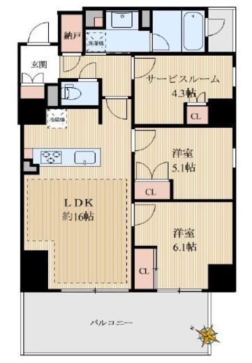グローリオ文京東大前ヒルズ 1階 間取り図