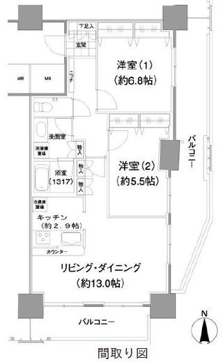 イストワール 1304 間取り図