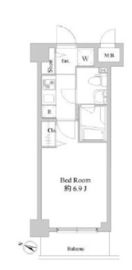 ドゥーエ新川崎 306 間取り図
