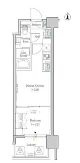 ワンルーフレジデンス錦糸町 402 間取り図