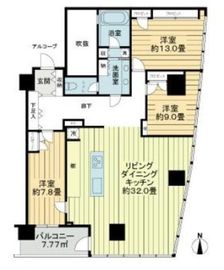 クレッセント川崎タワー 38階 間取り図