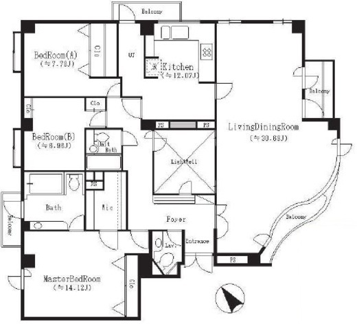 オーキッド元麻布 201 間取り図