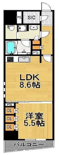 サンクレイドル上野 4階 間取り図