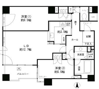 パークサイド・ウイングス 1011 間取り図