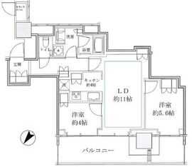 ザ・コート神宮外苑 10階 間取り図