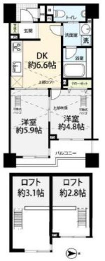 パレ・ソレイユ東京中央 15階 間取り図