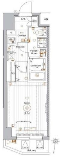 メイクスデザイン新宿落合 8階 間取り図