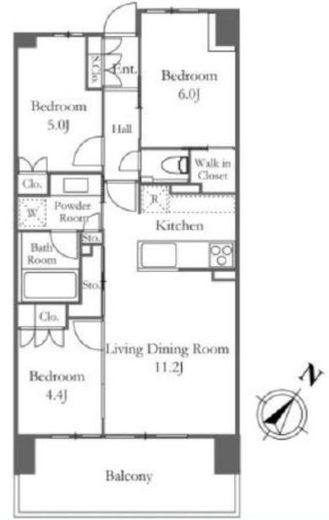 プラウドシティ方南町 8階 間取り図