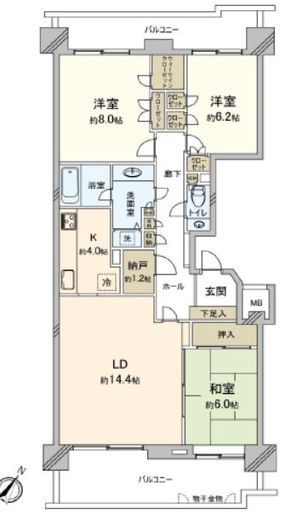 港北ガーデンヒルズ 14階 間取り図