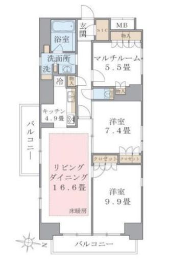 ブリリアイスト東雲キャナルコート 1014 間取り図