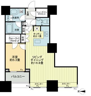 高輪ザ・レジデンス 12階 間取り図