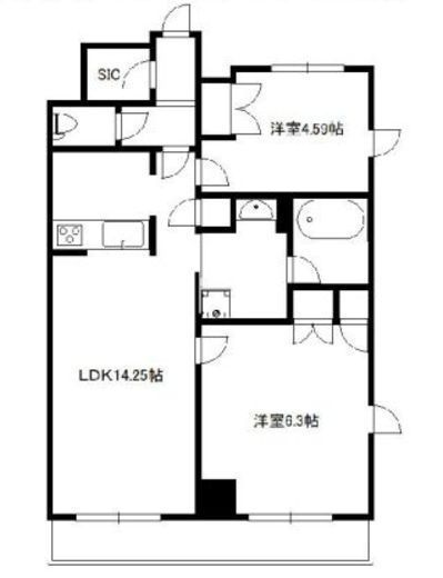 ジャコワ日本橋中洲 802 間取り図