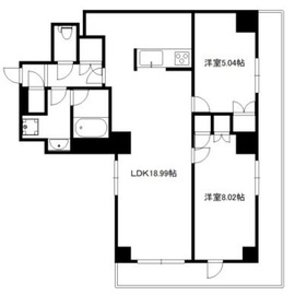 ジャコワ日本橋中洲 203 間取り図
