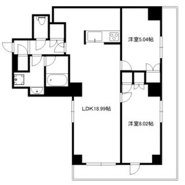 ジャコワ日本橋中洲 603 間取り図