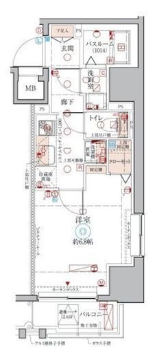 クレヴィスタ元浅草 10階 間取り図