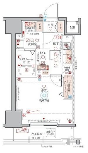 クレヴィスタ元浅草 7階 間取り図