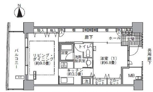 アクティ汐留 2615 間取り図