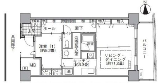 アクティ汐留 1206 間取り図