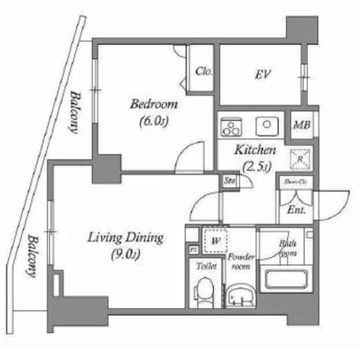 ルクレ板橋 507 間取り図