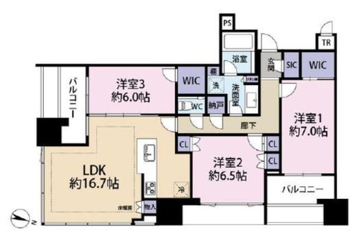 シティタワー大井町 12階 間取り図