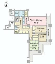 晴海ビュータワー（晴海アイランドトリトンスクエアビュータワー） 47階 間取り図