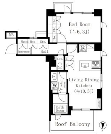 ラクレイス国分寺 4階 間取り図