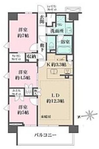 ザ・パークハウス横浜川和町テラス 2階 間取り図