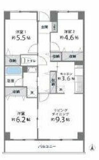 目黒本町マンション 412 間取り図
