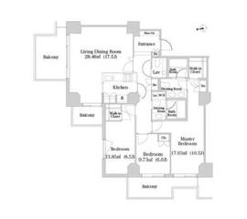 泉ガーデンレジデンス 1207 間取り図