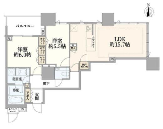 ドゥ・トゥール 29階 間取り図