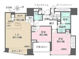 ザ・パークハウスグラン三番町26 1303 間取り図