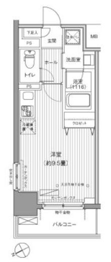 ダイイチフレア川崎 505 間取り図