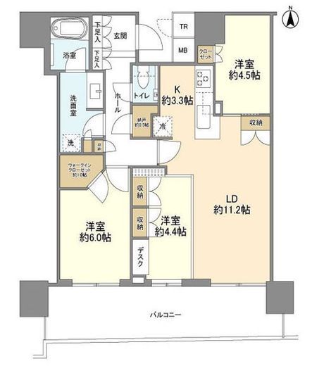 パークタワー晴海 36階 間取り図