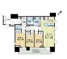 クレヴィア茗荷谷 文京の丘 4階 間取り図