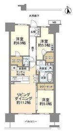 ドレッセ横浜十日市場サニーテラス 4階 間取り図