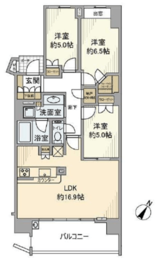 プラウド藤沢ウエスト 6階 間取り図
